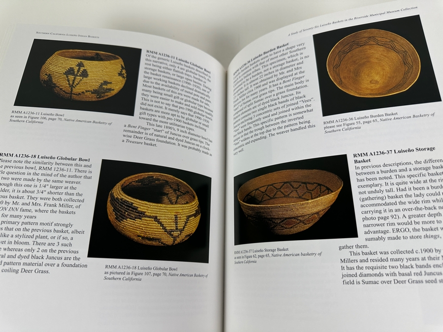 Just Added - Hardcover First Edition Book Southern California Luiseno Indian Baskets By Justin F. Farmer [Photo 7]