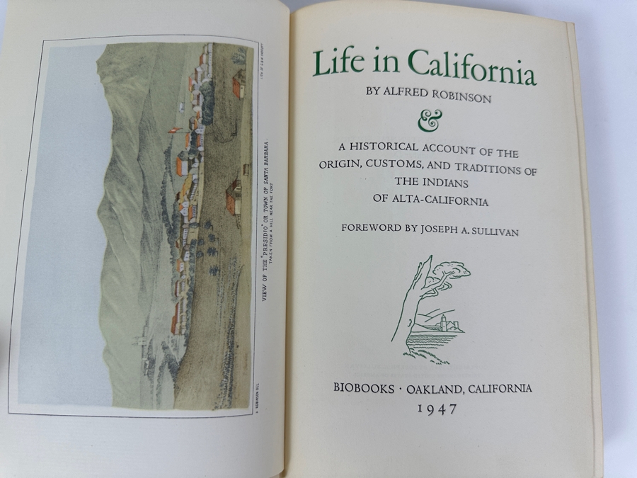 Just Added - Limited Edition Hardcover Book Life In California By Alfred Robinson: A Historical Account Of The Indians Of Alta-California 1947 [Photo 3]