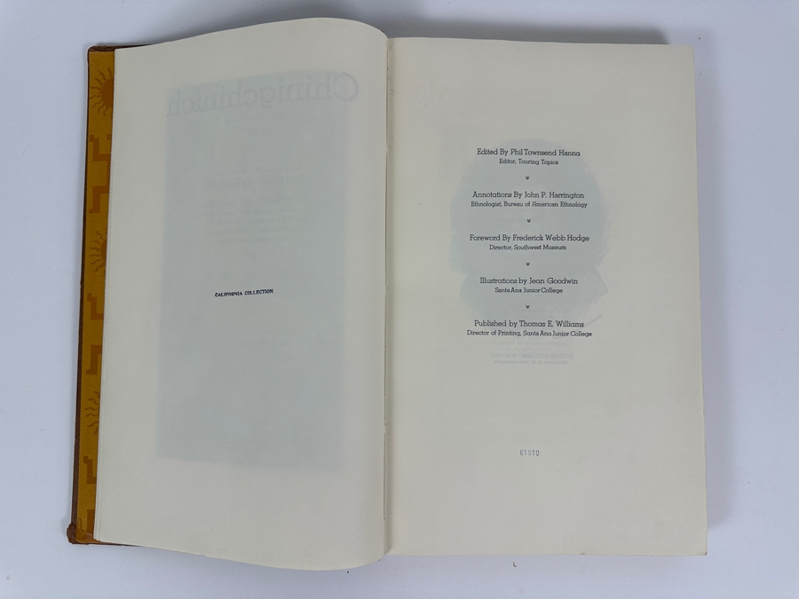 Just Added - Limited Edition Hardcover Book 1933 Chinigchinich Historical Account Of The Indians Of St. Juan Capistrano Mission Called The Acagchemem Nation By The Reverend Father Geronimo Boscana Fine Arts Press Estimate $500 [Photo 2]