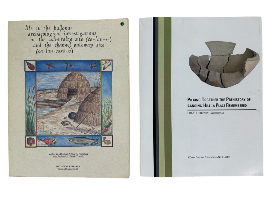 Just Added - Pair Of Archaelogical Investigation Books: Life In The Ballona At The Admiralty Site & The Channel Gateway Site Plus Piecing Together The Prehistory Of Landing Hill In Orange County, CA [Photo 1]
