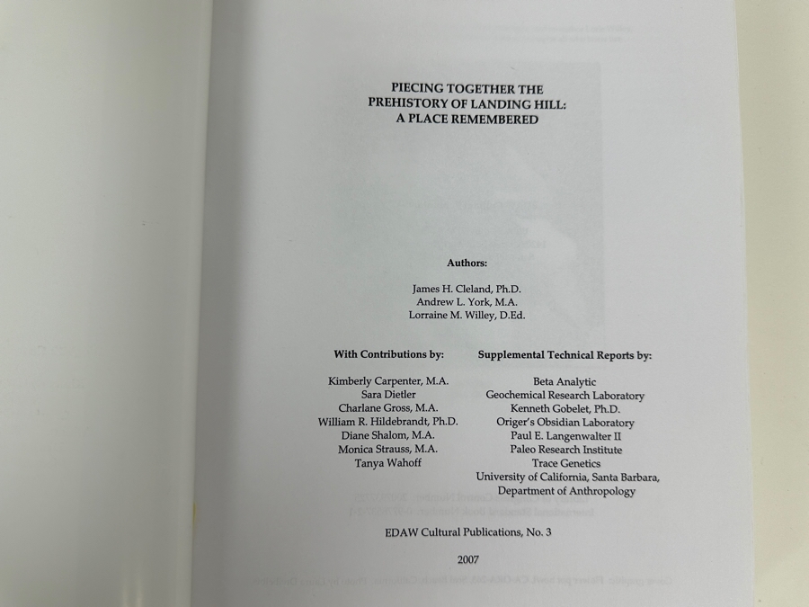 Just Added - Pair Of Archaelogical Investigation Books: Life In The Ballona At The Admiralty Site & The Channel Gateway Site Plus Piecing Together The Prehistory Of Landing Hill In Orange County, CA [Photo 3]