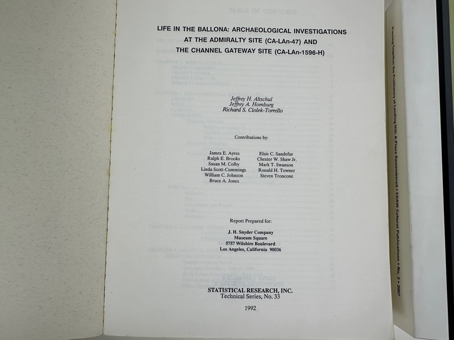 Just Added - Pair Of Archaelogical Investigation Books: Life In The Ballona At The Admiralty Site & The Channel Gateway Site Plus Piecing Together The Prehistory Of Landing Hill In Orange County, CA [Photo 8]