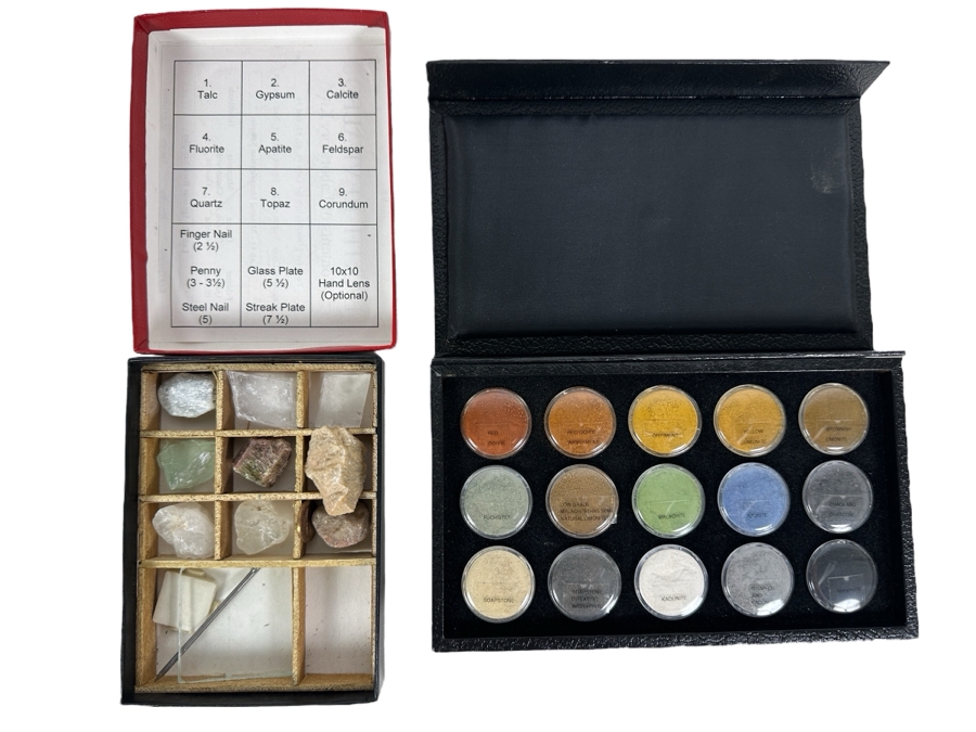 Just Added - Mineral Hardness Test Kit Moh's Scale 1-9 And Sample Specimens: Malachite, Azurite, Soapstone... [Photo 1]