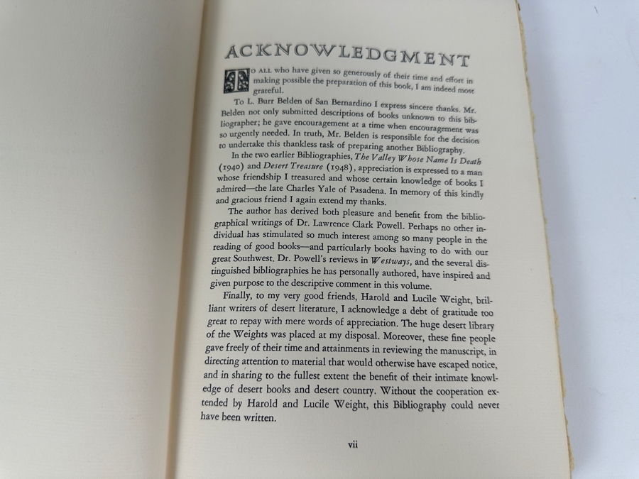 Just Added - First Limted (500 Copies) Edition Hardcover Book Desert Voices A Descriptive Bibliography By E. I. Edwards 1958 Estimate $100 [Photo 5]