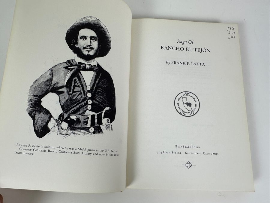 Just Added - First Edition Hardcover Book Saga Of Rancho El Tejon By Frank F. Latta Bear State Books 1976 Estimate $200-$1,500 [Photo 5]