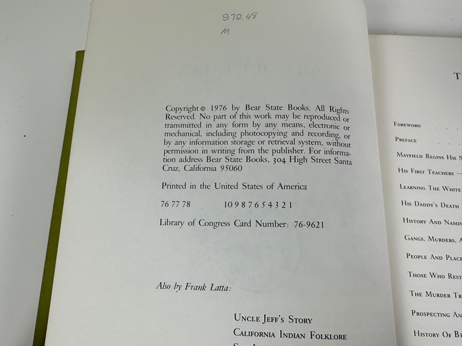 Just Added - First Edition Hardcover Book Tailholt Tales By Frank F. Latta Bear State Books 1976 Estimate $300 [Photo 4]