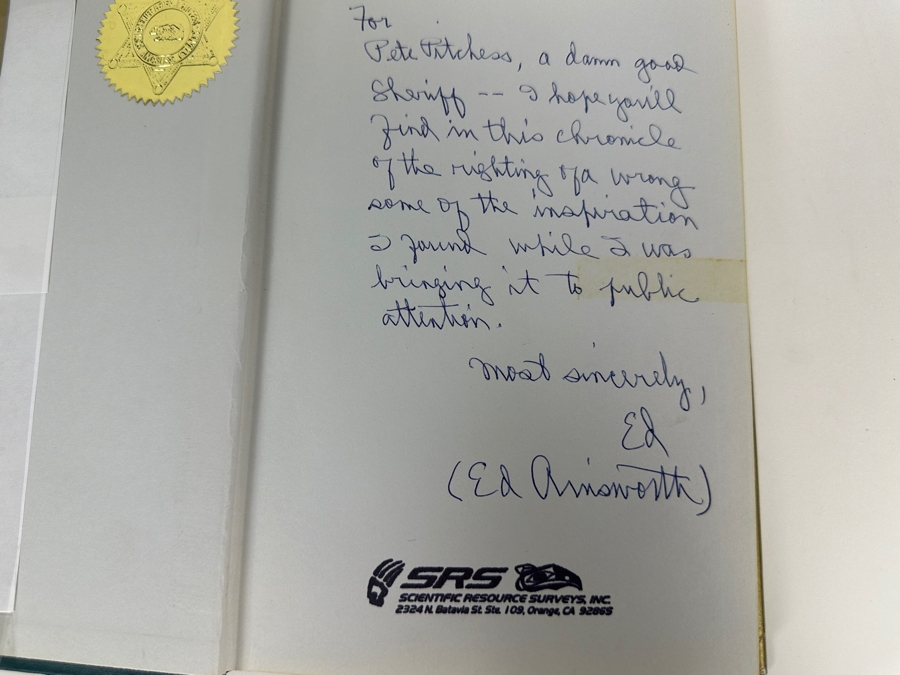 Just Added - Signed First Edition Hardcover Book Golden Checkerboard By Ed Ainsworth How The Cahuillas ('Richest Indians In The World') Won Their Heritage And Fortune At Palm Springs 1965 [Photo 5]