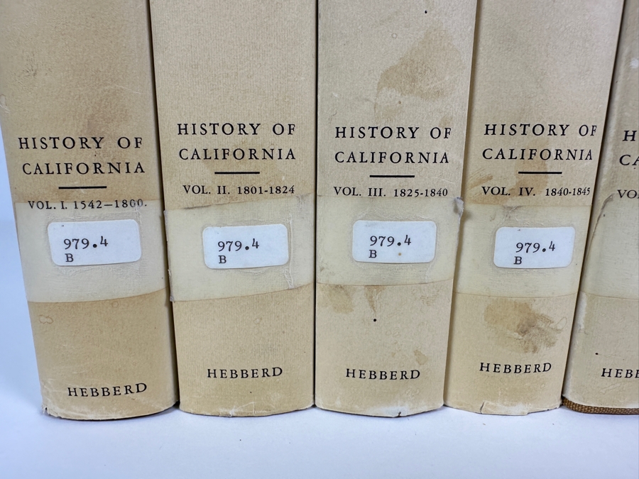 Just Added - Collection Of Seven Hardcover Books: Hubert Howe Bancroft's Works: The History Of California From 1542-1890 Published At Santa Barbara By Wallace Hebberd 1963 Estimate $300-$600 [Photo 4]