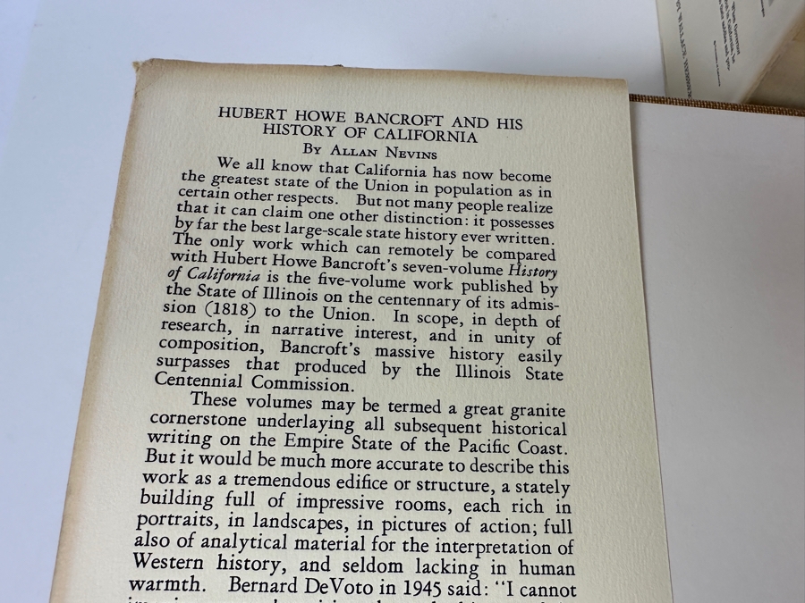 Just Added - Collection Of Seven Hardcover Books: Hubert Howe Bancroft's Works: The History Of California From 1542-1890 Published At Santa Barbara By Wallace Hebberd 1963 Estimate $300-$600 [Photo 7]