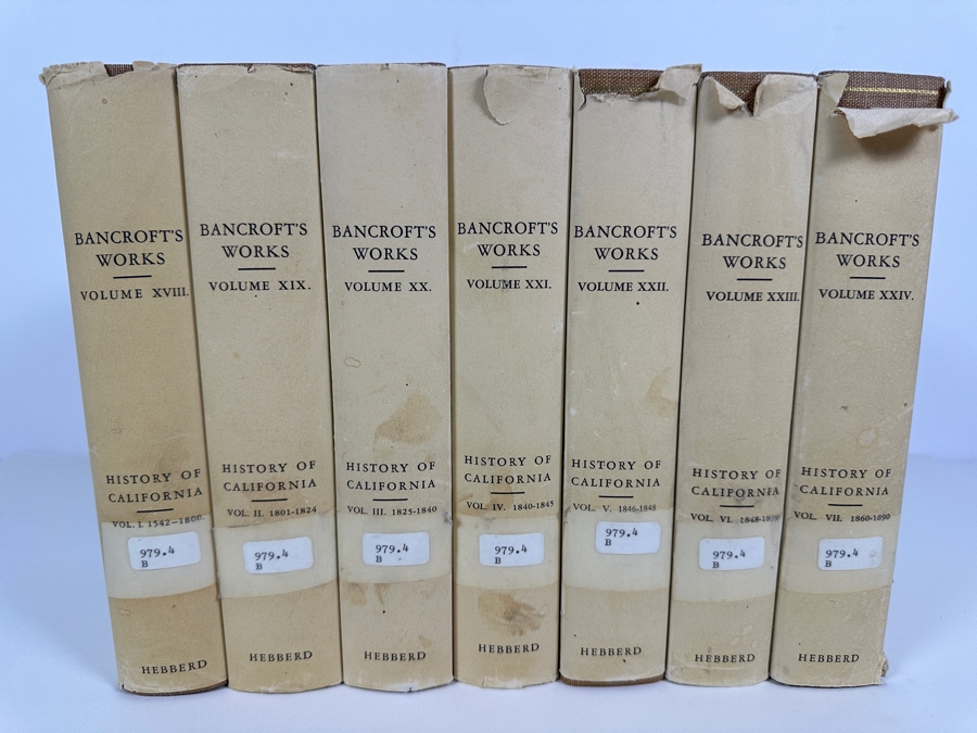 Just Added - Collection Of Seven Hardcover Books: Hubert Howe Bancroft's Works: The History Of California From 1542-1890 Published At Santa Barbara By Wallace Hebberd 1963 Estimate $300-$600 [Photo 2]