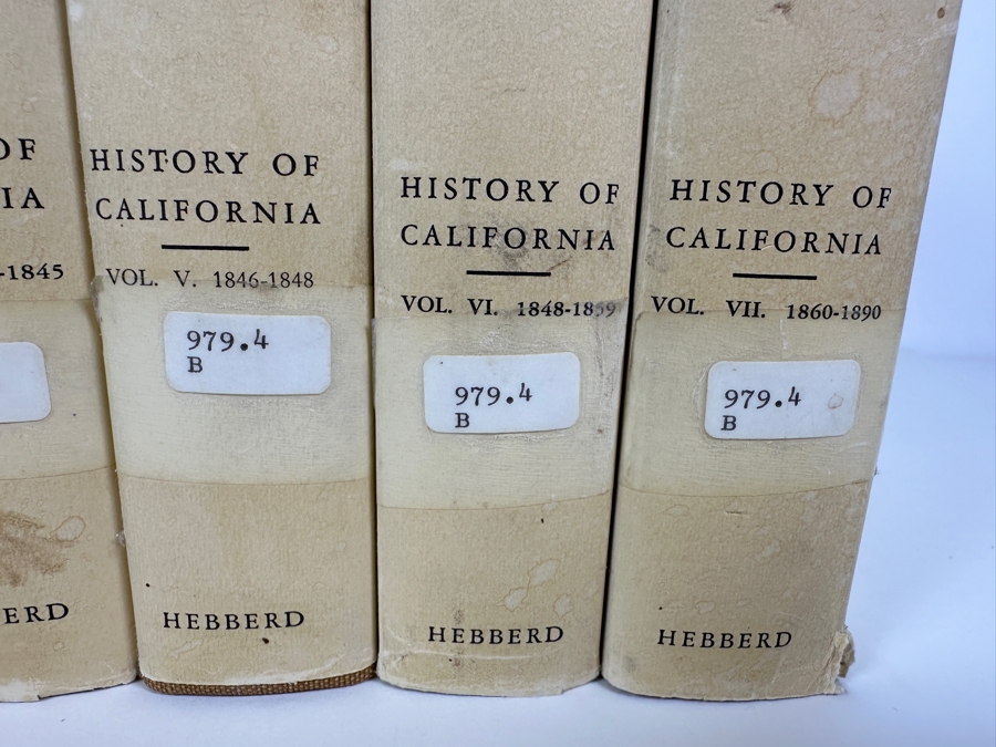 Just Added - Collection Of Seven Hardcover Books: Hubert Howe Bancroft's Works: The History Of California From 1542-1890 Published At Santa Barbara By Wallace Hebberd 1963 Estimate $300-$600 [Photo 5]