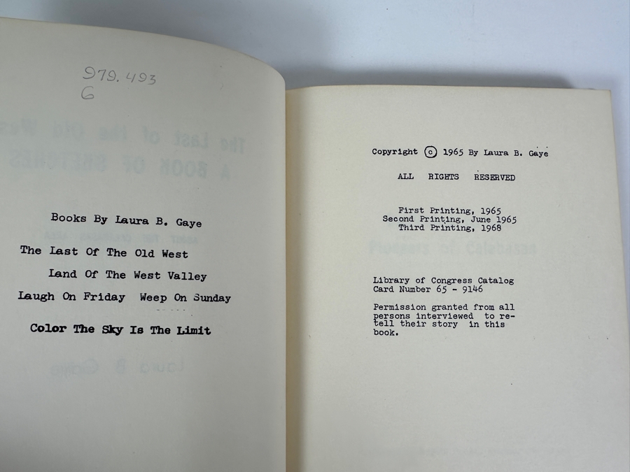 Just Added - Signed First Edition Hardcover Book The Last Of The Old West By Laura B. Gaye 1965 [Photo 4]