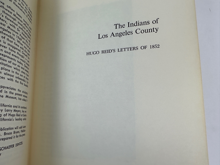 Just Added - First Edition 1968 Southwest Museum Papers Number Twenty-One The Indians Of Los Angeles County Hugo Reid's Letters Of 1852 By Robert E. Heizer Estimate $100 [Photo 6]
