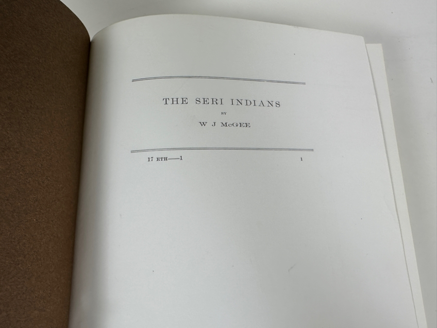 Just Added - The Seri Indians Of Sonora By W. J. McGee First Printing In 1971 By Rio Grande Classic Deluxe Edition Hardcover Book With Slipcover [Photo 5]