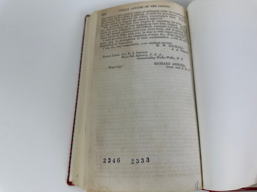Just Added - Indian Affairs On The Pacific Message From The President Of The United States 1857 Hardcover Bound Original Document [Photo 7]
