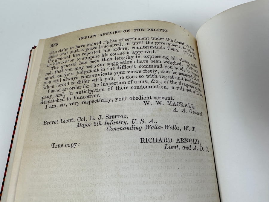 Just Added - Indian Affairs On The Pacific Message From The President Of The United States 1857 Hardcover Bound Original Document [Photo 8]