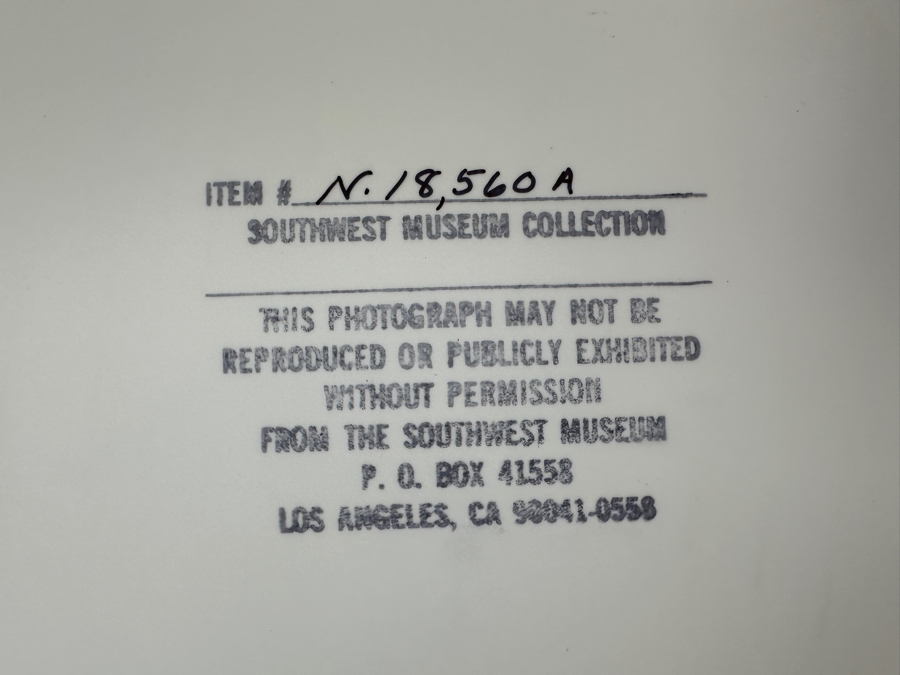 Just Added - Vintage Josephine P. Cook Southwest Museum Collection Photograph Of Juan Calac In Ceremonial Luiseno Ragalia Wearing Two Cheyat Head Tufts Of Feathers 5.5 X 9.5 [Photo 4]