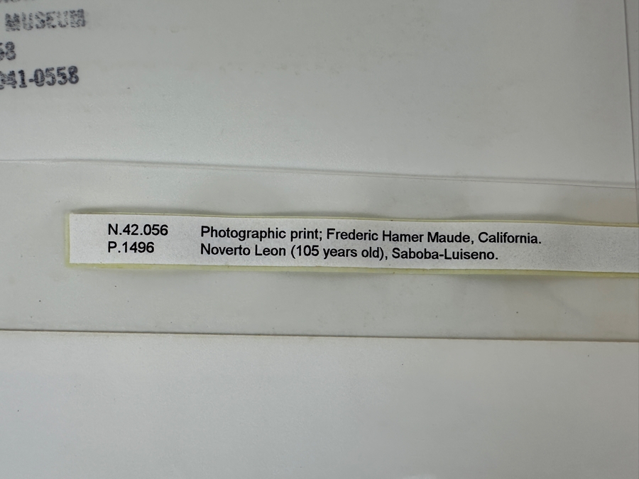 Just Added - Vintage Frederic Hamer Maude Southwest Museum Collection Photograph Of Noverto Leon (105 Years Old), Saboba-Luiseno 8 X 10 [Photo 5]