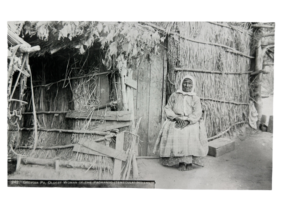 Just Added - Vintage George Wharton James Southwest Museum Collection Photograph Of Grevoja Pa, Oldest Woman Of The Pechanga Indians In Temecula 8 X 10