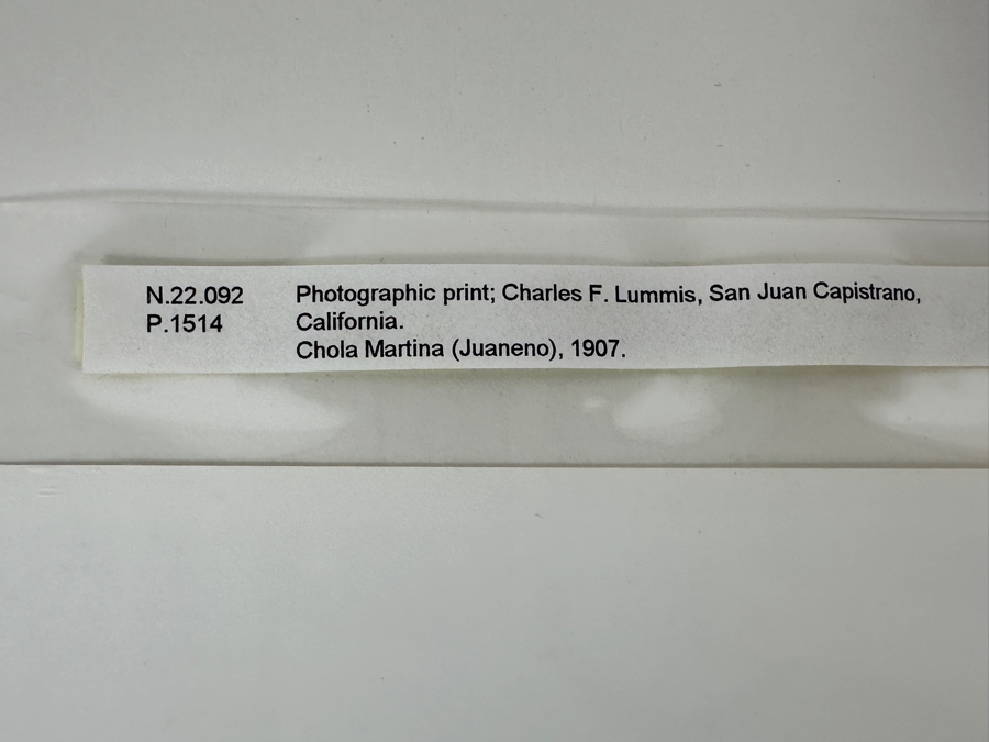 Just Added - Vintage 1907 Charles F. Lummis, San Juan Capistrano Southwest Museum Collection Photograph Of A Chola Martina (Juaneno) 8 X 10 [Photo 6]