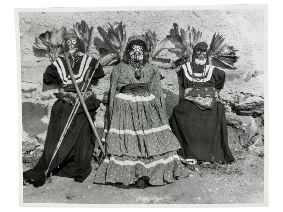 Just Added - Vintage May 1918 San Diego Historical Society Photograph Of Campo Indian Ritual Images Used In Dances 8 X 10