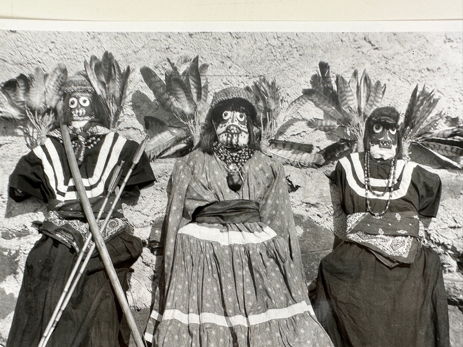 Just Added - Vintage May 1918 San Diego Historical Society Photograph Of Campo Indian Ritual Images Used In Dances 8 X 10 [Photo 3]
