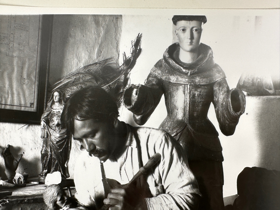 Just Added - Vintage 1907 San Diego Historical Society Photograph Of San Juan Capistrano Mission: L. T. Meza Santos Woodcarver 8 X 10 [Photo 3]
