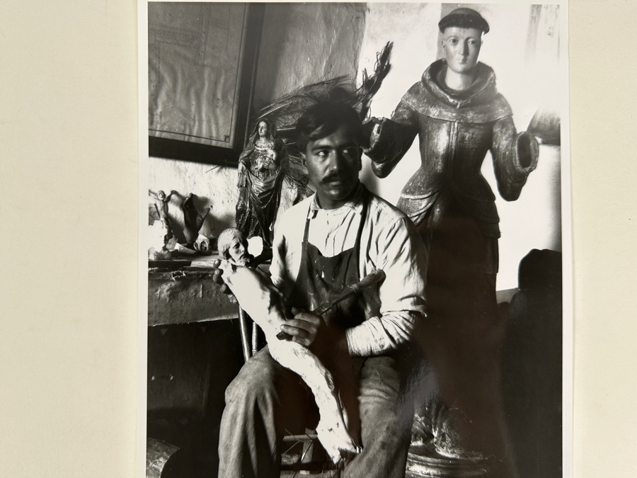 Just Added - Vintage 1907 San Diego Historical Society Photograph Of San Juan Capistrano Mission: L. T. Meza Santos Woodcarver 8 X 10 [Photo 2]