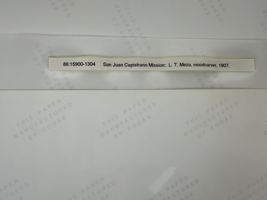 Just Added - Vintage 1907 San Diego Historical Society Photograph Of San Juan Capistrano Mission: L. T. Meza Santos Woodcarver 8 X 10 [Photo 7]