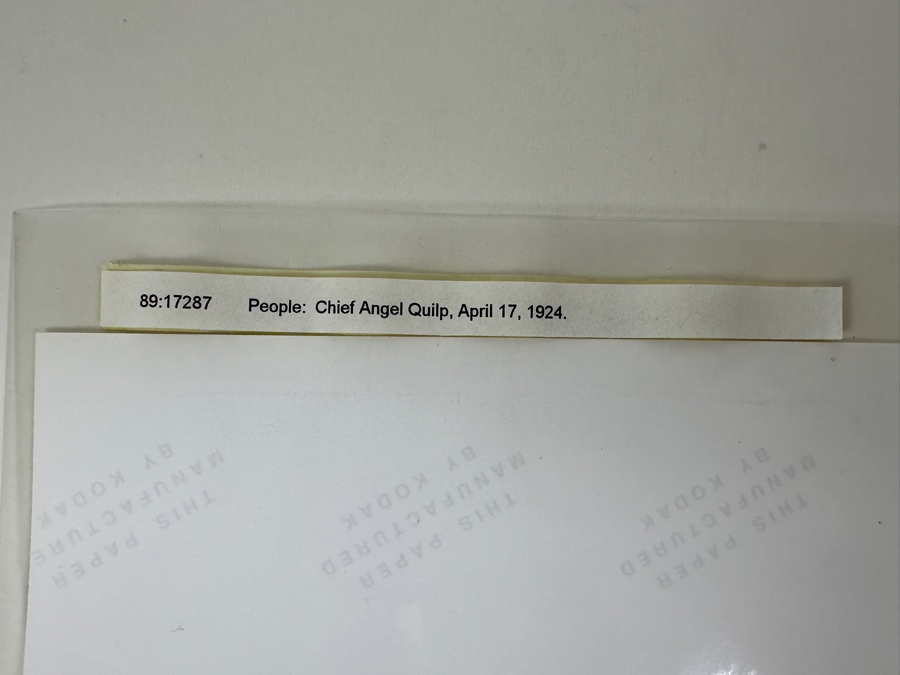 Just Added - Vintage April 17, 1924 San Diego Historical Society Photograph Of Chief Angel Quilp 8 X 10 [Photo 6]