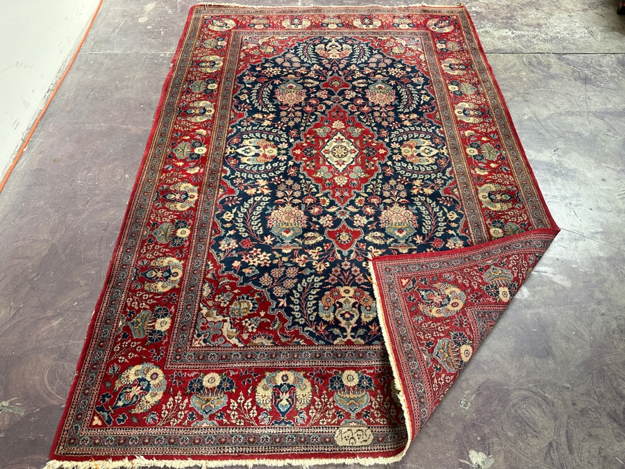 Signed Hand Knotted Wool Persian Area Rug Made In Iran 55' X 83' [Photo 7]