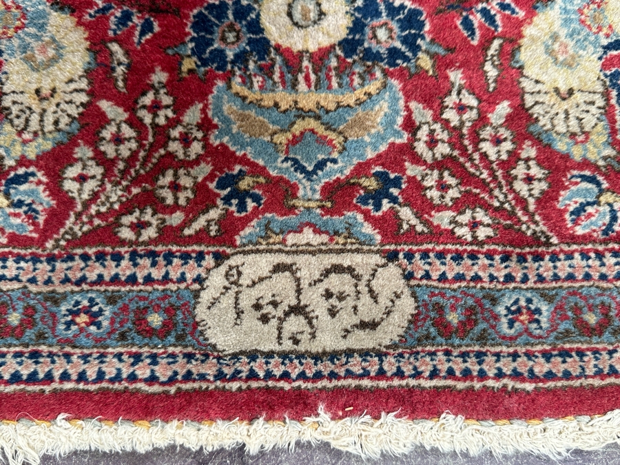 Signed Hand Knotted Wool Persian Area Rug Made In Iran 55' X 83' [Photo 3]