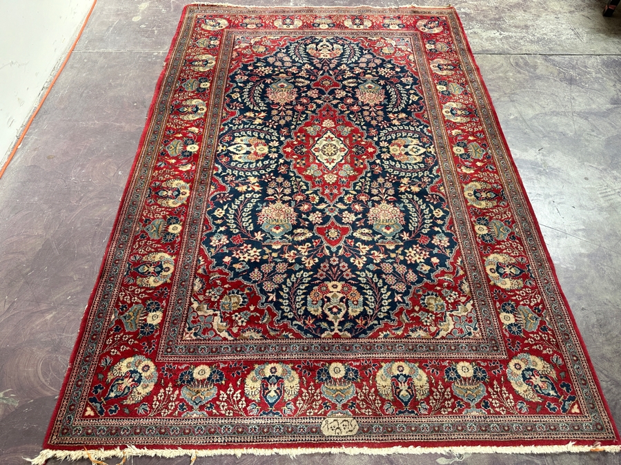 Signed Hand Knotted Wool Persian Area Rug Made In Iran 55' X 83' [Photo 2]