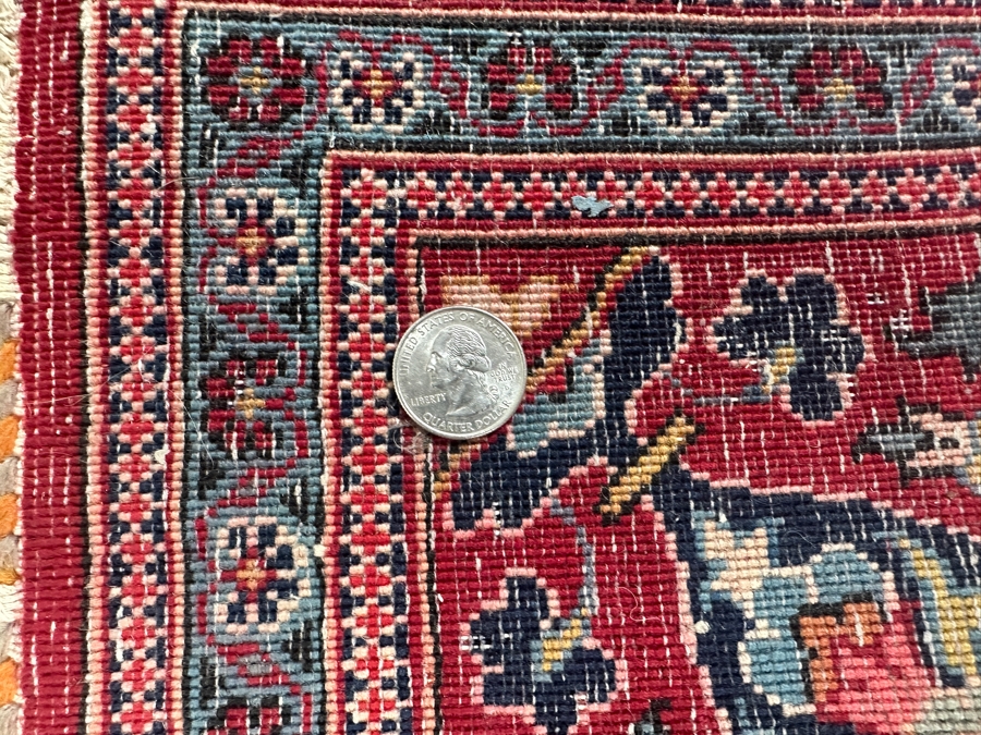 Signed Hand Knotted Wool Persian Area Rug Made In Iran 55' X 83' [Photo 9]