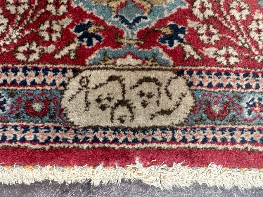 Signed Hand Knotted Wool Persian Area Rug Made In Iran 55' X 83' [Photo 5]
