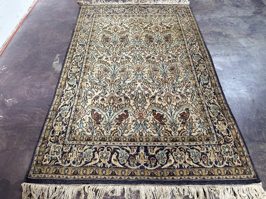 Hand Knotted Wool Persian Area Rug With Birds 47 X 76 [Photo 2]