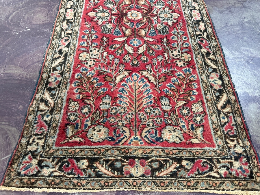 Hand Knotted Wool Persian Area Rug 29 X 60 [Photo 4]