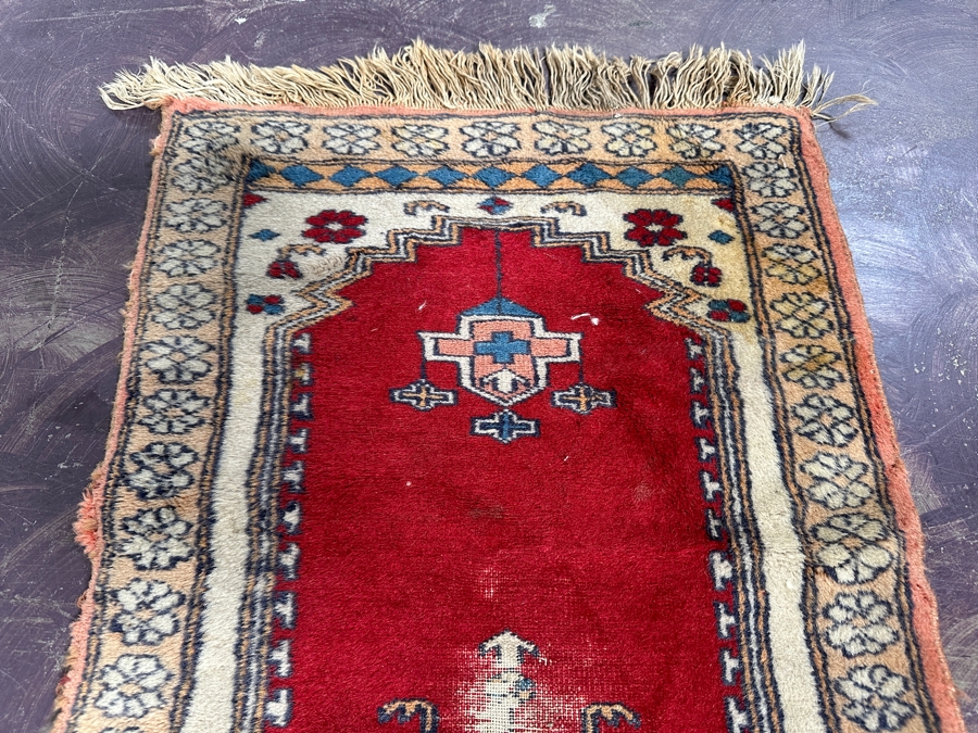 Hand Knotted Wool Persian Prayer Rug 18.5 X 26 [Photo 5]