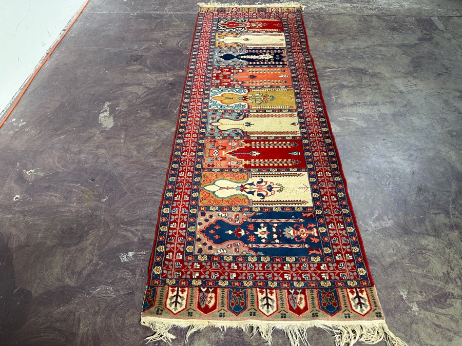 Hand Knotted Wool Persian Area Rug 30 X 92 [Photo 2]