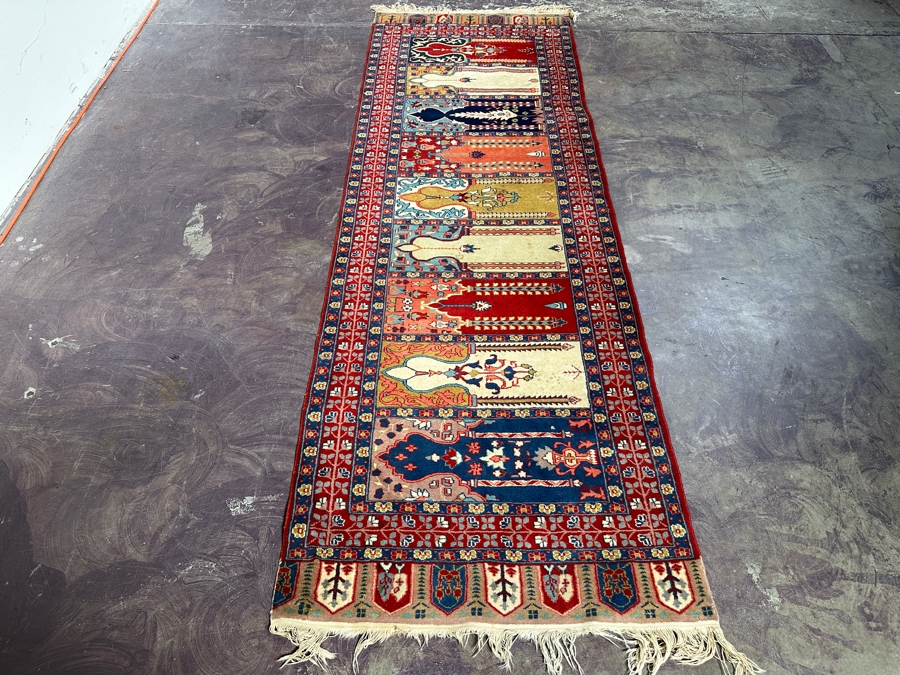 Hand Knotted Wool Persian Area Rug 30 X 92 [Photo 4]