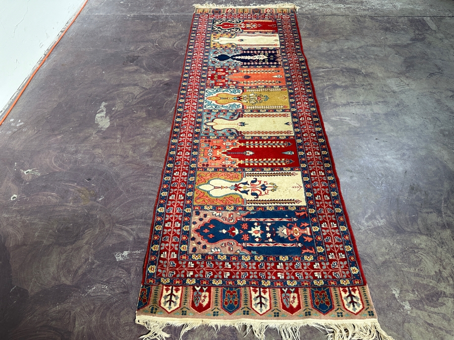 Hand Knotted Wool Persian Area Rug 30 X 92 [Photo 3]