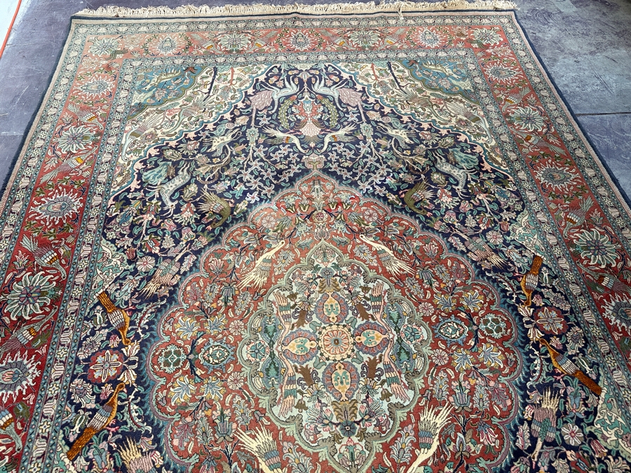 Finely Hand Knotted Wool Persian Area Rug With Animals 79 X 125 [Photo 15]