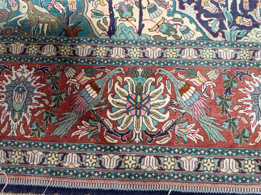 Finely Hand Knotted Wool Persian Area Rug With Animals 79 X 125 [Photo 5]