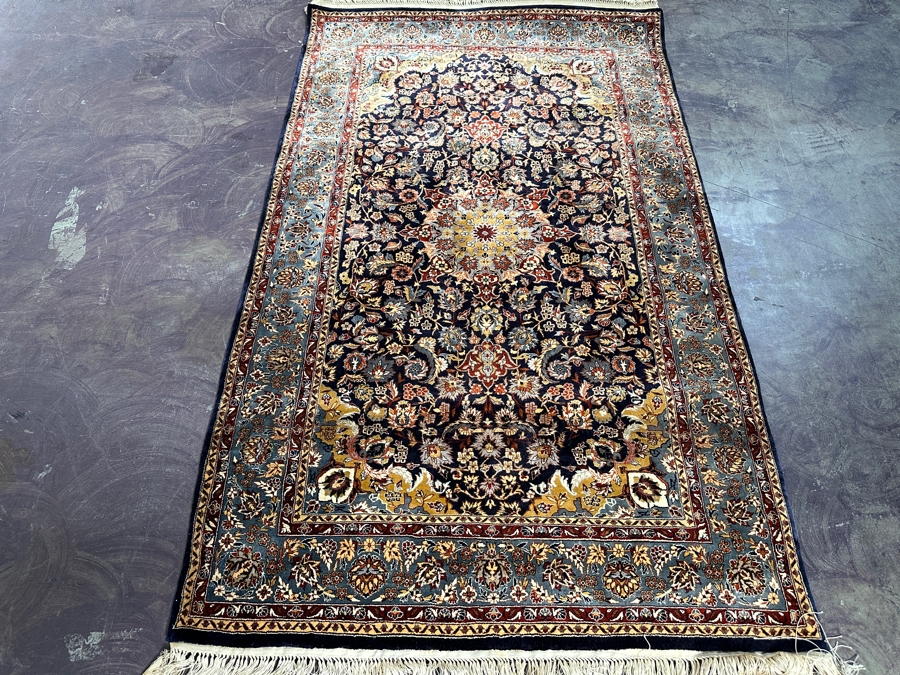 Finely Hand Knotted Silk Persian Area Rug 37 X 64 [Photo 4]