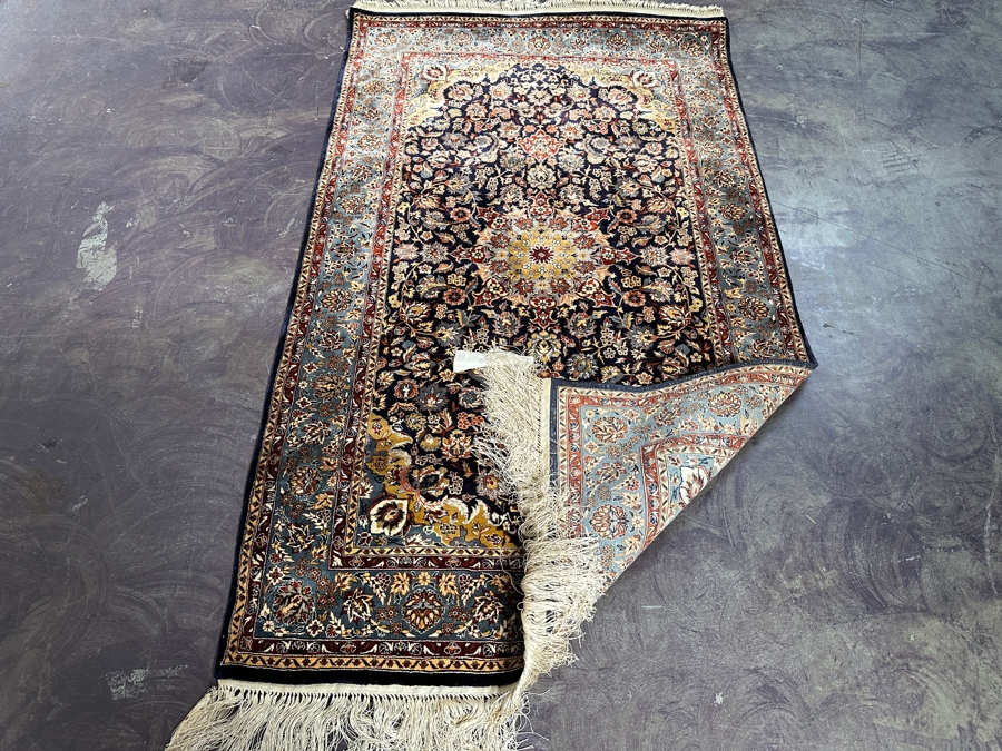Finely Hand Knotted Silk Persian Area Rug 37 X 64 [Photo 9]