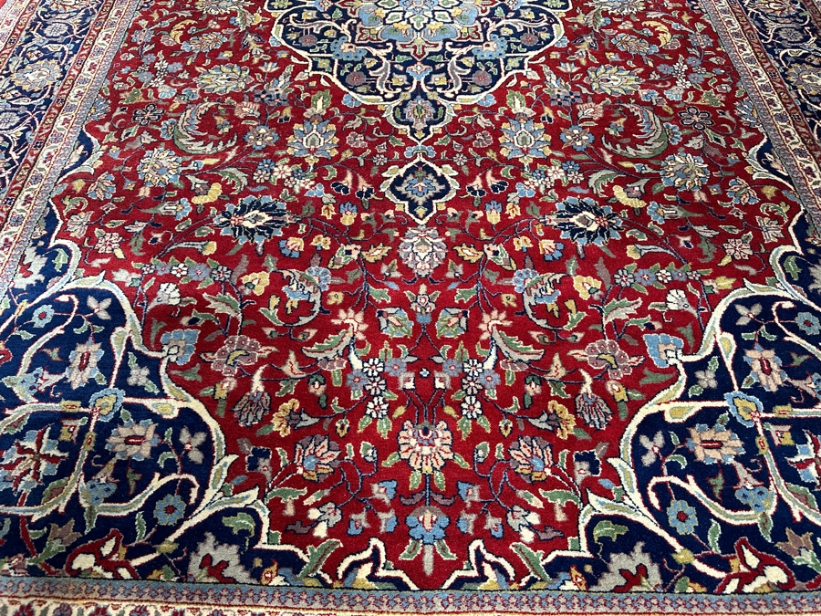 Hand Knotted Wool Persian Area Rug Made In India With Staining On One End 75 X 118 [Photo 5]