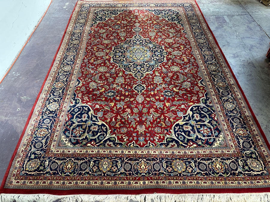 Hand Knotted Wool Persian Area Rug Made In India With Staining On One End 75 X 118 [Photo 3]