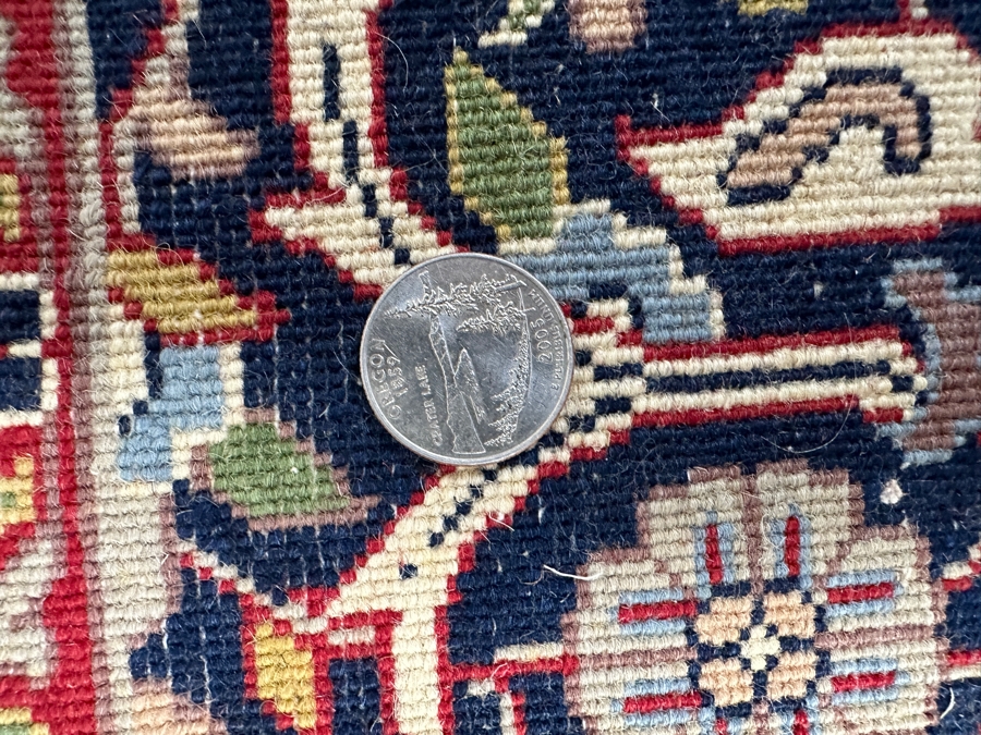 Hand Knotted Wool Persian Area Rug Made In India With Staining On One End 75 X 118 [Photo 11]