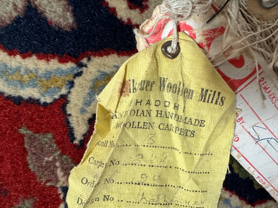 Hand Knotted Wool Persian Area Rug Made In India With Staining On One End 75 X 118 [Photo 9]