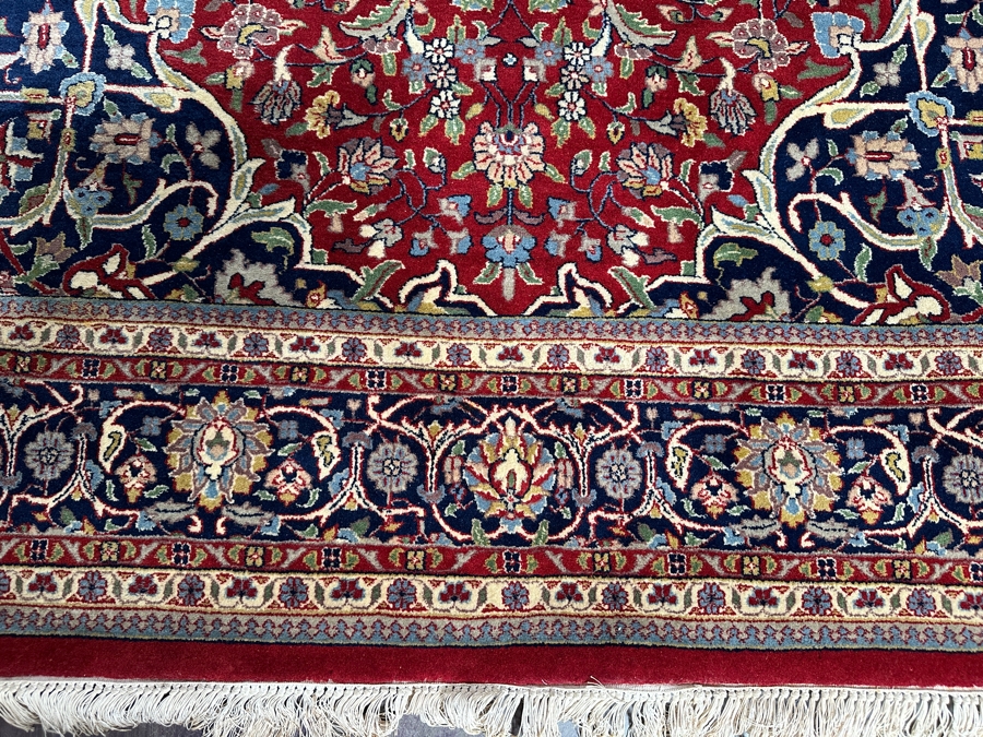 Hand Knotted Wool Persian Area Rug Made In India With Staining On One End 75 X 118 [Photo 4]